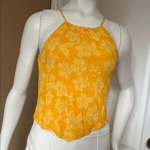 Yellow Floral Halter Cami Top